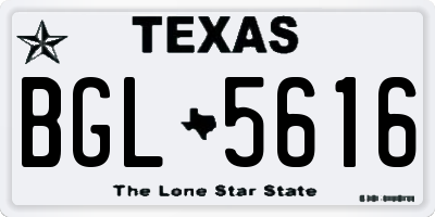 TX license plate BGL5616