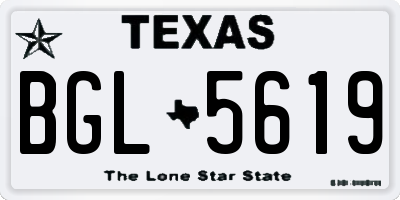 TX license plate BGL5619
