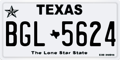 TX license plate BGL5624