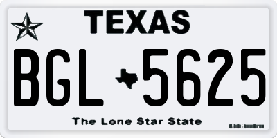 TX license plate BGL5625