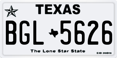 TX license plate BGL5626