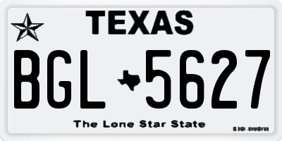 TX license plate BGL5627