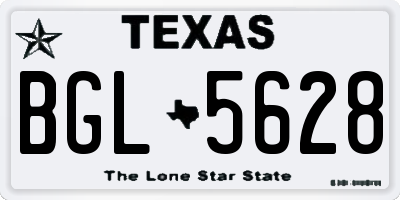 TX license plate BGL5628