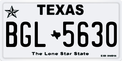 TX license plate BGL5630