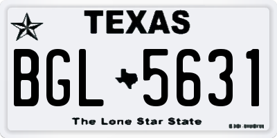 TX license plate BGL5631