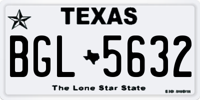 TX license plate BGL5632