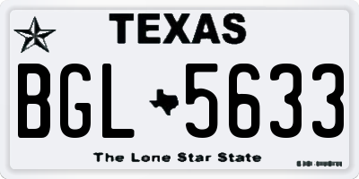TX license plate BGL5633
