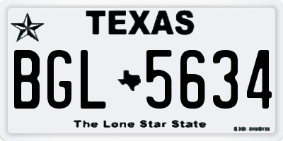 TX license plate BGL5634
