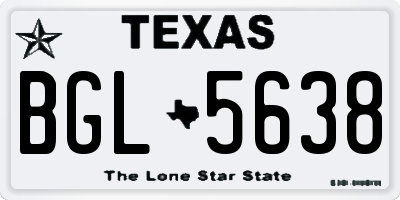 TX license plate BGL5638