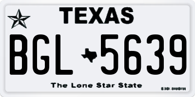 TX license plate BGL5639