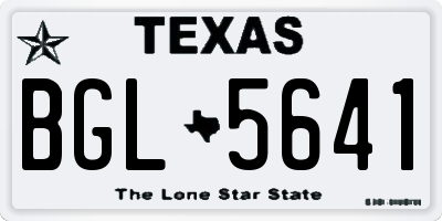 TX license plate BGL5641