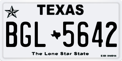 TX license plate BGL5642