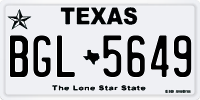TX license plate BGL5649