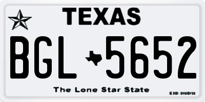 TX license plate BGL5652