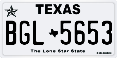 TX license plate BGL5653