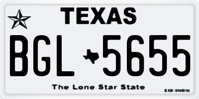 TX license plate BGL5655