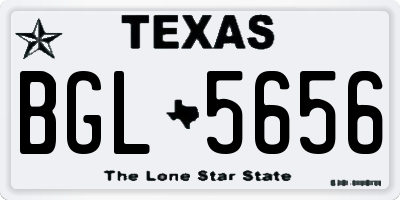 TX license plate BGL5656