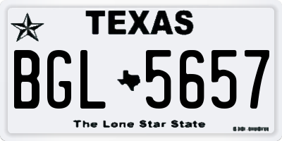 TX license plate BGL5657