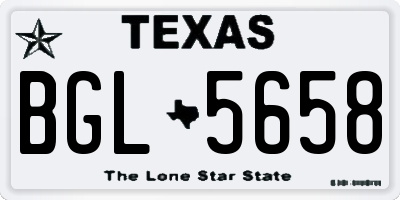 TX license plate BGL5658