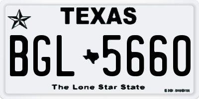 TX license plate BGL5660