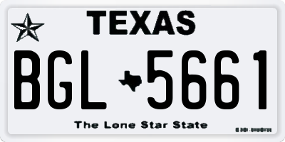 TX license plate BGL5661