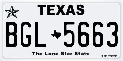 TX license plate BGL5663