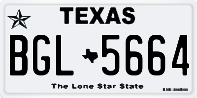 TX license plate BGL5664