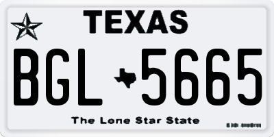 TX license plate BGL5665