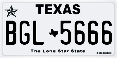TX license plate BGL5666