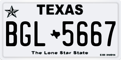 TX license plate BGL5667