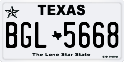 TX license plate BGL5668