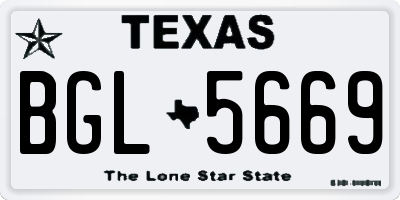 TX license plate BGL5669