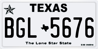 TX license plate BGL5676