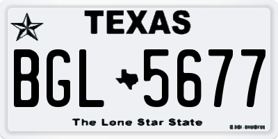 TX license plate BGL5677