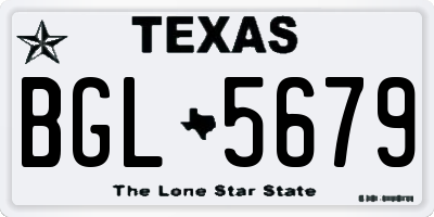 TX license plate BGL5679