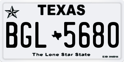 TX license plate BGL5680