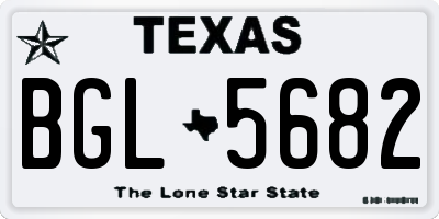 TX license plate BGL5682