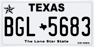 TX license plate BGL5683