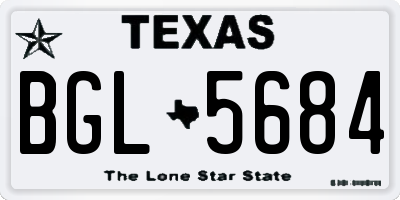 TX license plate BGL5684