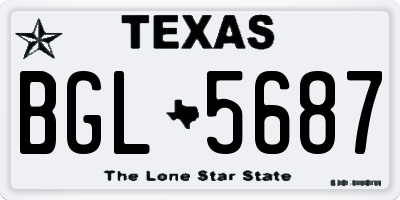 TX license plate BGL5687