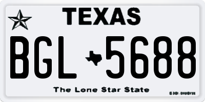 TX license plate BGL5688