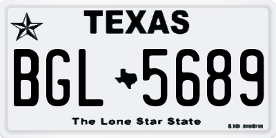 TX license plate BGL5689