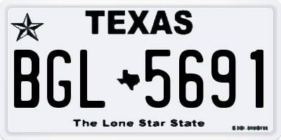 TX license plate BGL5691