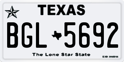 TX license plate BGL5692