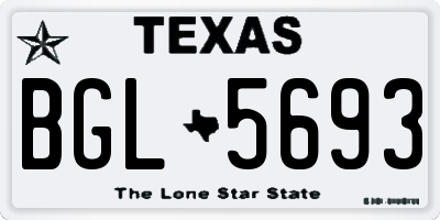 TX license plate BGL5693