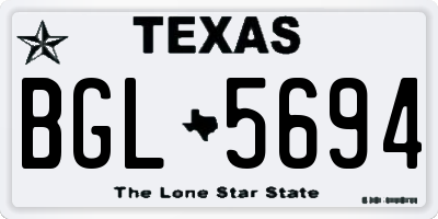 TX license plate BGL5694