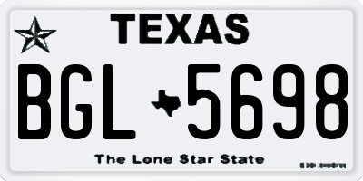 TX license plate BGL5698