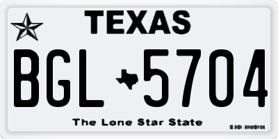 TX license plate BGL5704
