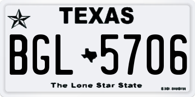 TX license plate BGL5706