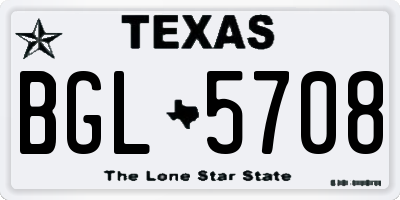 TX license plate BGL5708